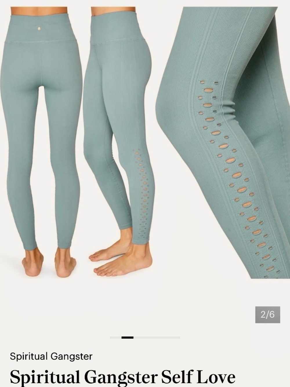 Spiritual Gangster self love teal compression leggings - Picture 7 of 7